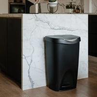 Plastic Step-On Trash Can 13 Gal. with Stainless Steel Pedal