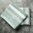 Brazos Napkin 22"x23" 100% Cotton, Vat-Dyed, Green Herringbone Stripe