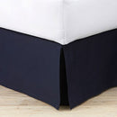 T180 Bed Skirt Pleated, Skirted 3-sides and white poly/cotton platform