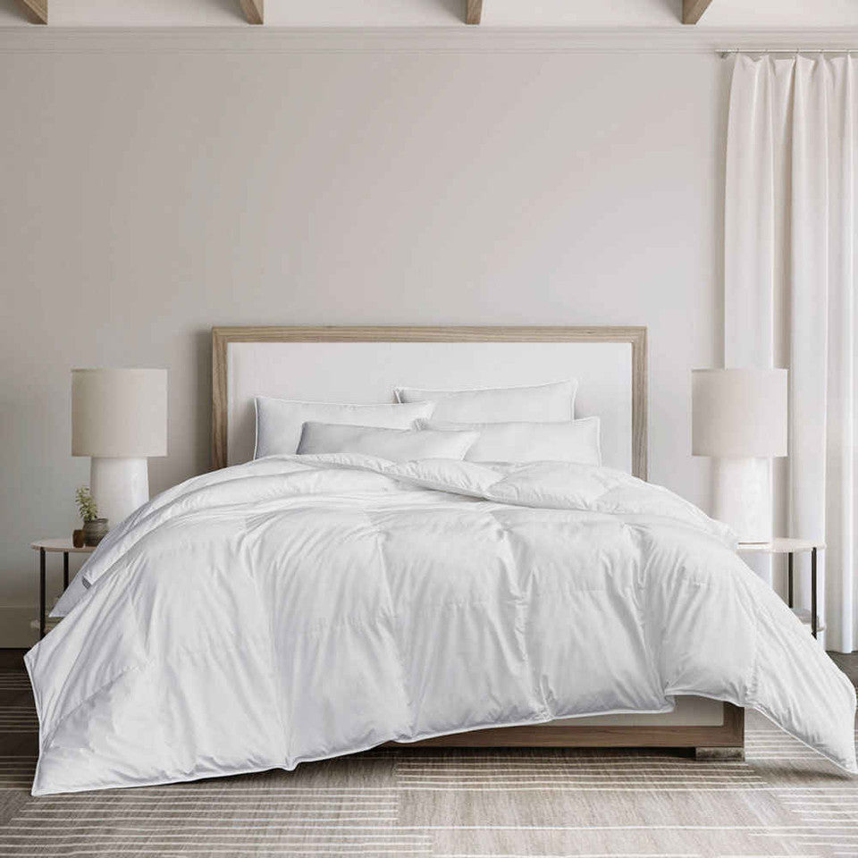 Continuous Comfort, Down-Alternative, Light Weight, 10" Quilted Sewn-Through Boxstitch, T230 100% Cotton Shell, Double Needle, Sewn Through Edge, Cotton Piping