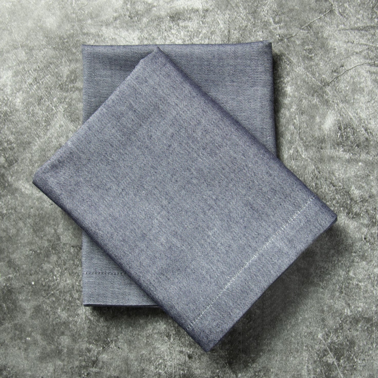 Denim Napkin 20"x20" 100% Cotton, Mitered Corners, Chambray
