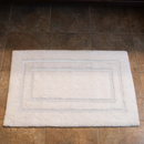 Gryphon Collection - Tufted Cut Bath Rug - 20x32 170 gsf White x White 100% Ringspun Cotton, Double 1" Frame, Hand Loomed, Fresh & Ready