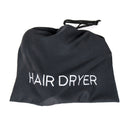 Hair Dryer Bag - T160, 70Poly/30Cotton, Embroidered White "Hair Dryer", 12x12, Cord Closure, Black w/ White, Drawstring, GSA Compliant