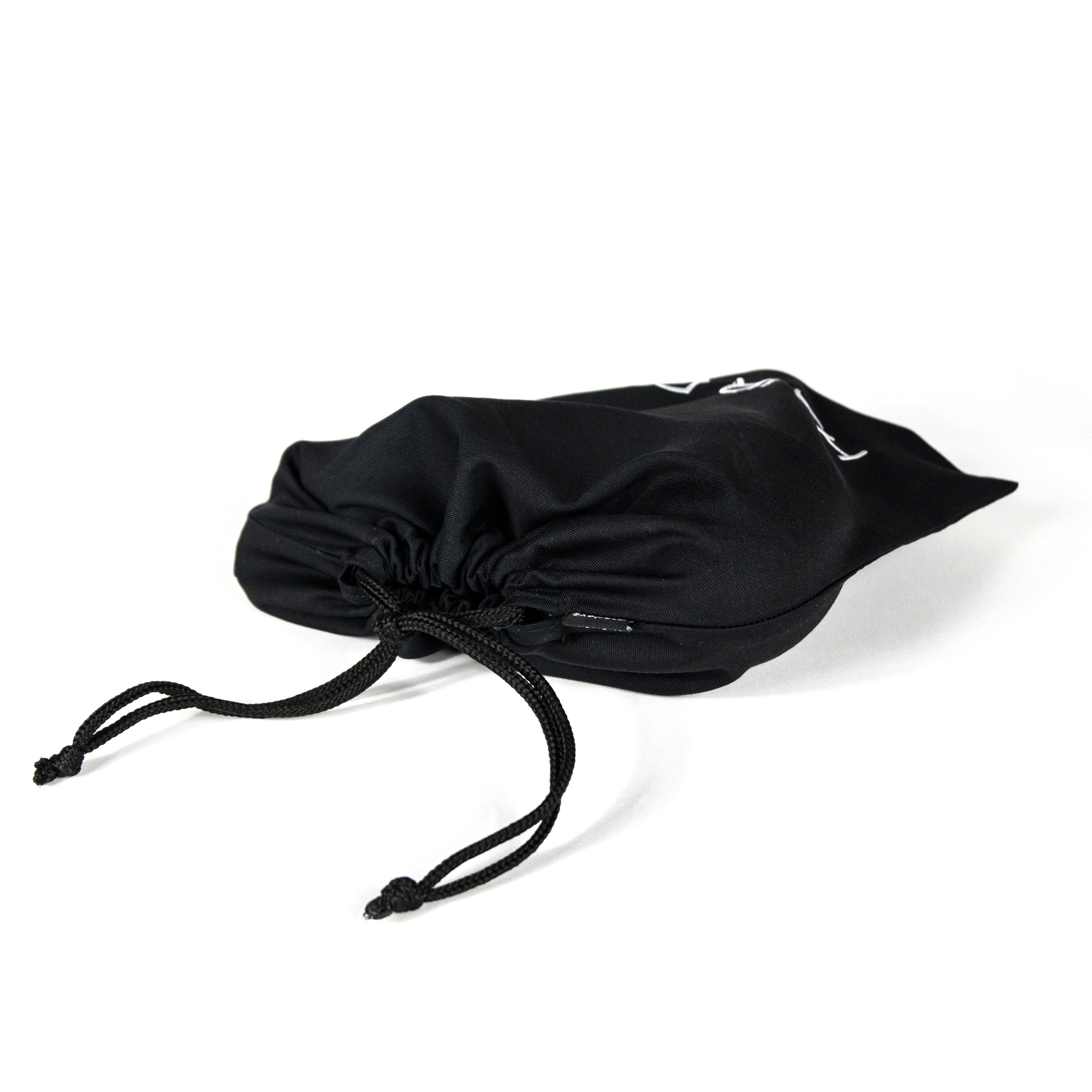 Hair Dryer Bag - T160, 70Poly/30Cotton, Embroidered White "Hair Dryer", 12x12, Cord Closure, Black w/ White, Drawstring, GSA Compliant