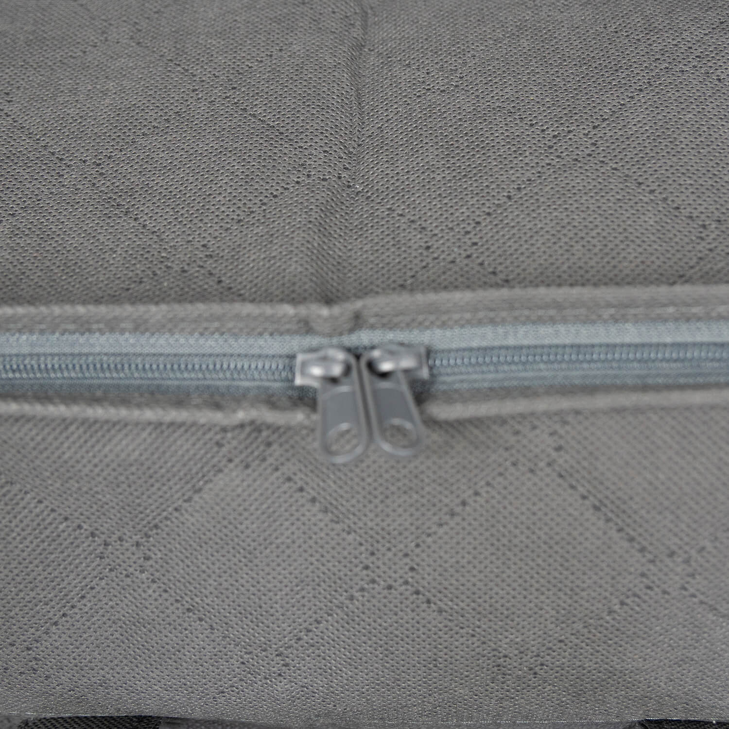Closet Storage Bag - For blanket and pillow, Diamond Quilted Polypropylene, Frameless, Twin Pull Zipper, View Window, 2 Fabric Handles, Charcoal Gray