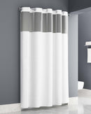 Exto Waffle White Shower Curtain 72x78 With Window With Grommets