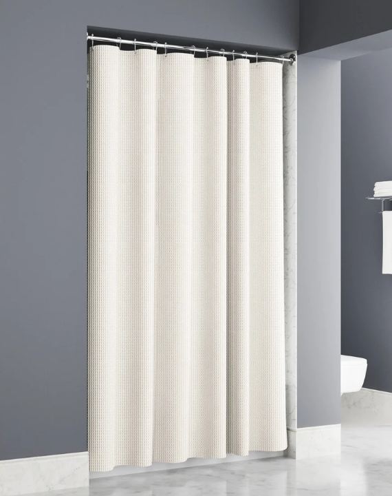 Exto Waffle Regular Curtain 72x72 Beige Sewn Button