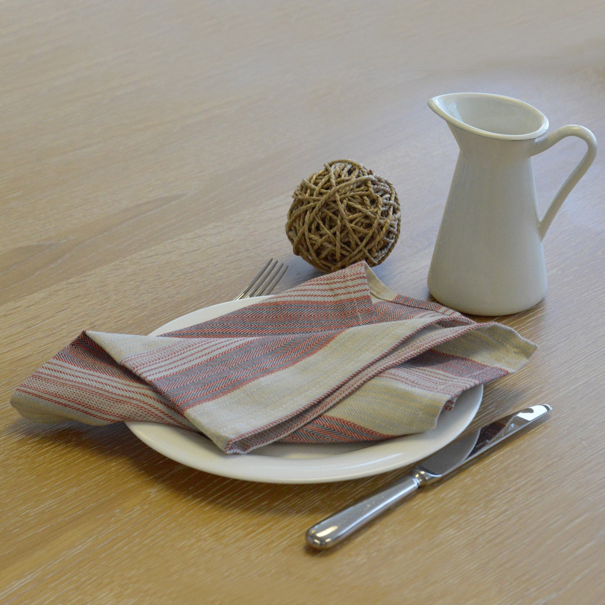 Foresti Napkin 22"x23" 100% Cotton, Vat-Dyed, w/ Color Stripes