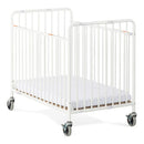 StowAway EasyRoll Folding Steel Crib with Foam Mattress – White