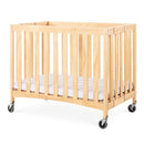 Compact Travel Sleeper® Solid Wood Folding Crib, Slatted w/ Oversized Casters (Foam Mattress)