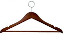 17" Cherry Anti-Theft Wood Suit Hanger W/ Suit Bar & Notches