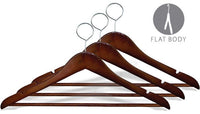 17" Cherry Anti-Theft Wood Suit Hanger W/ Suit Bar & Notches
