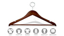 17" Cherry Anti-Theft Wood Suit Hanger W/ Suit Bar & Notches
