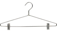 17" Chrome Metal Combo Hanger W/ Clips