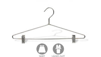 17" Chrome Metal Combo Hanger W/ Clips