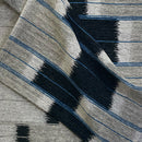 Ikat Stripe Throw Blanket, Bluestone