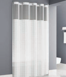 Inspire Frame Easy Hang White Shower Curtain 71x77 Hook Chrome With Window And Liner