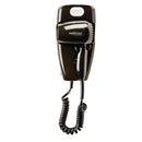 Wall Mount Hair Dryer 1600W, 2 Speeds, 2 Heat Settings, LED Night Light, Black, Auto Off, Plug In