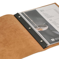 Soft Menu Cover, 8.5"x11" Paper (10 views), Faux Leather