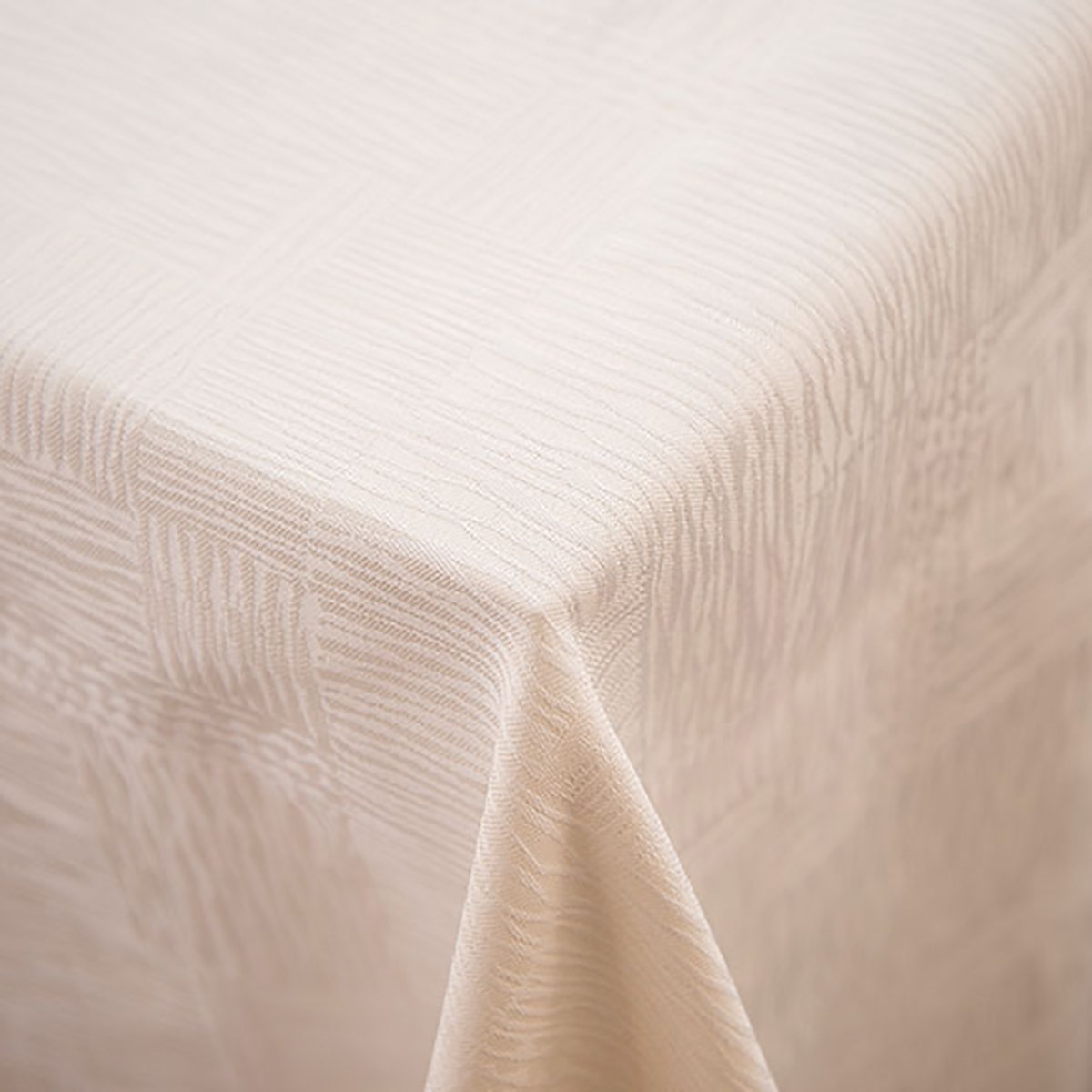 Organic All Over Tablecloth 100% ELS Cotton Hemmed, Ivory