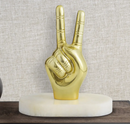Peace Sign Shelf Decor, Aluminum & Marble