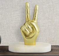 Peace Sign Shelf Decor, Aluminum & Marble