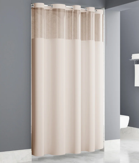 Peva Easy Hang Beige 71x74 Curtain Hook Beige With Clear Window