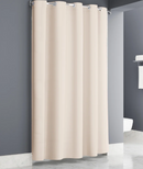 Plainweave Easy Hang Beige Shower Curtain 71x74 Hook Chrome