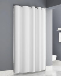 Plainweave Easy Hang White Shower Curtain 71x80 Hook White