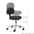 Pneumatic Rolling Stool w/ Back (19-26” / Standard height)