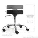 Pneumatic Rolling Stool (No Back) (19-26” / Standard height)