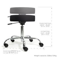 Pneumatic Rolling Stool (No Back) (19-26” / Standard height)