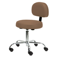 Pneumatic Rolling Stool w/ Back (19-26” / Standard height)