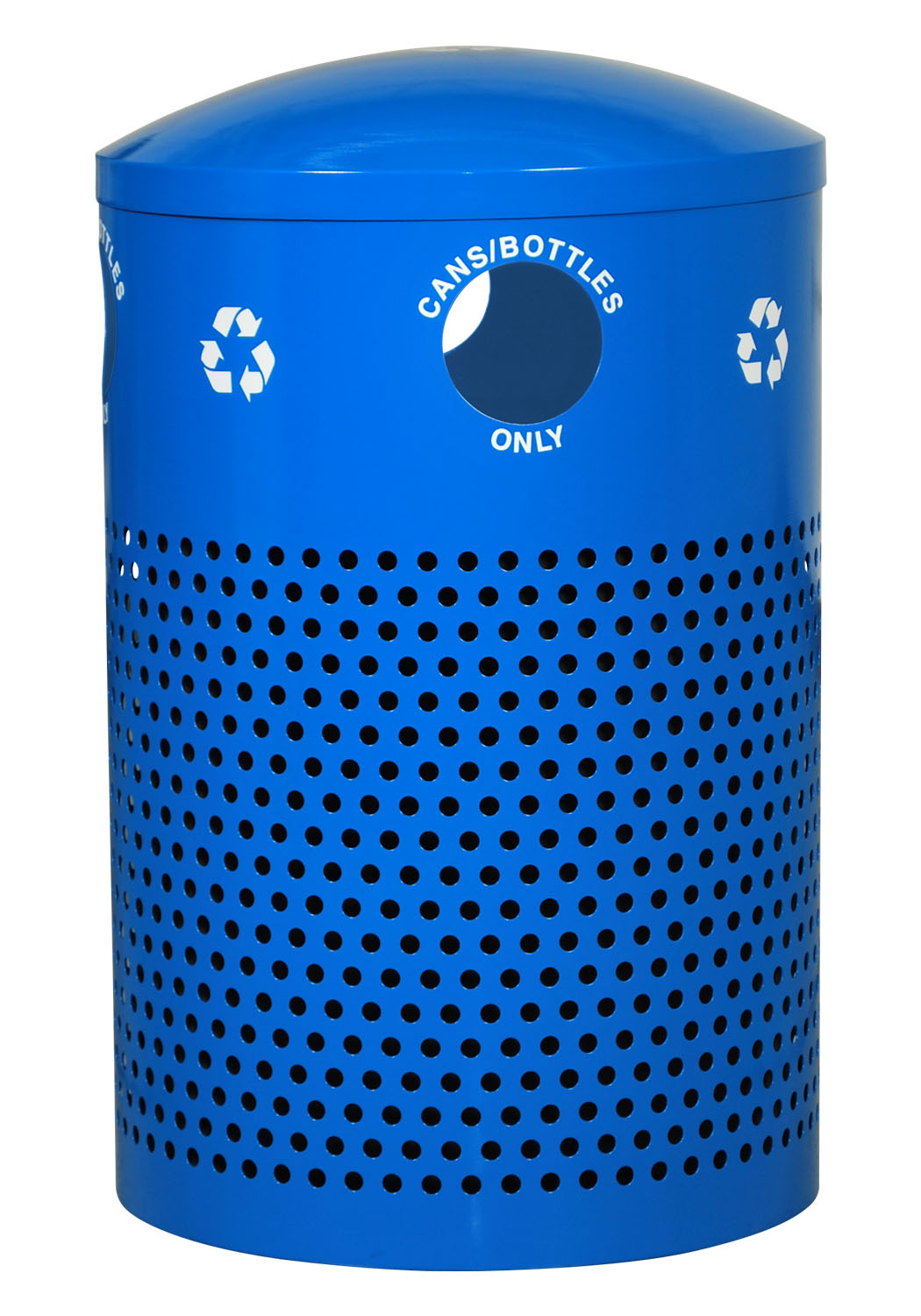 Receptacle, Steel, 40 Gal. Recycle Blue Gloss