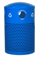 Receptacle, Steel, 40 Gal. Recycle Blue Gloss