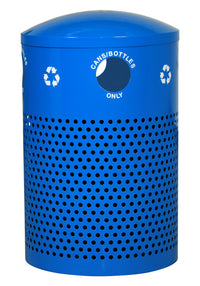 Receptacle, Steel, 40 Gal. Recycle Blue Gloss