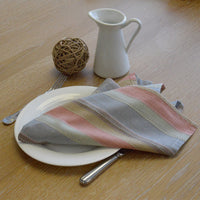Camini Napkin 22"x23" 100% Cotton, Vat-Dyed, w/ Color Stripes