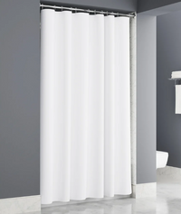 Plainweave White Shower Curtain 72x72 Buttonholes