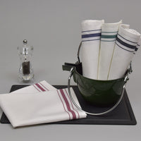 Regular Bistro Cotton Napkin 100% Cotton, White w/ Stripes