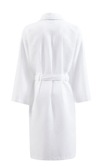 Pique Waffle Bathrobe, White