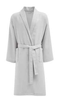 Pique Waffle Bathrobe, Grey