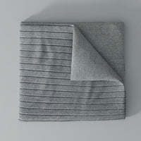 Rib Knit Throw Blanket, Grey Heather