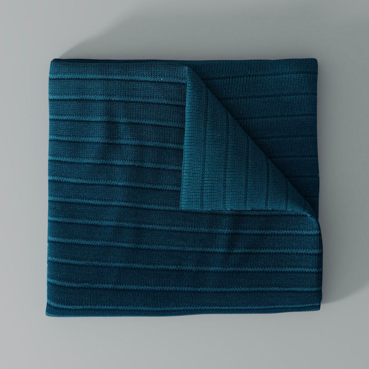 Rib Knit Throw Blanket, Peakcock