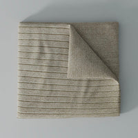 Rib Knit Throw Blanket, Tan Heather