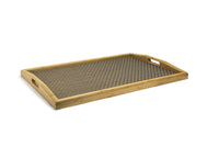 Bamboo Curved Handled Room Service Tray 26”x18”x2”