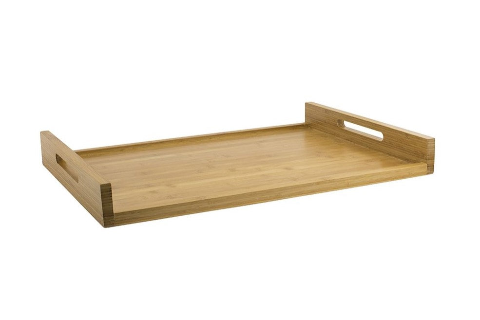 Bamboo Straight Handled Room Service Tray 26”x18”x2.75”