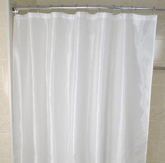 Dobbie Sparkle Shower Curtain 100% Polyester, White 72”W x 72”L