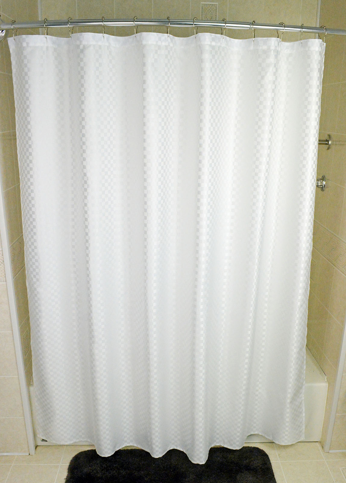 Satin Box Standard Shower Curtain 72"x72" 100% Polyester, White