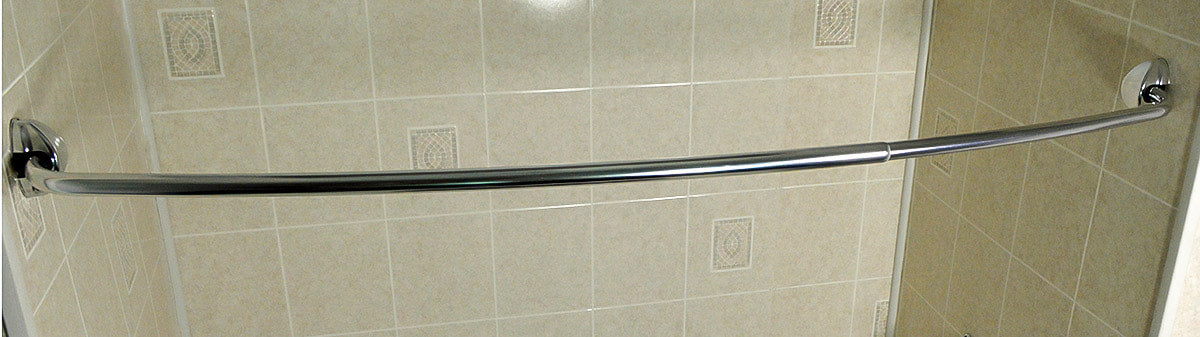 60" Bright Stainless Steel Curved Shower Rod With Flanges Included. Usa Made