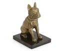 French Bulldog Shelf Décor, Aluminum & Marble